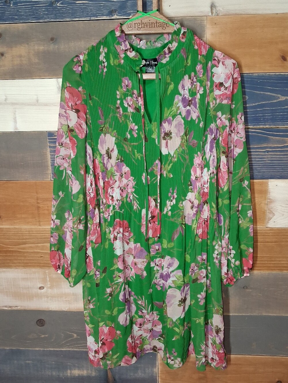 Jessica Howard Dress/Long Sleeve/Green Floral Pink Green 14 - Picture 2 of 7